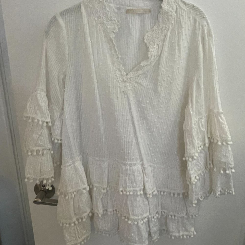 Lola Australia Pom Pom Beach Cover Up/Top Size M